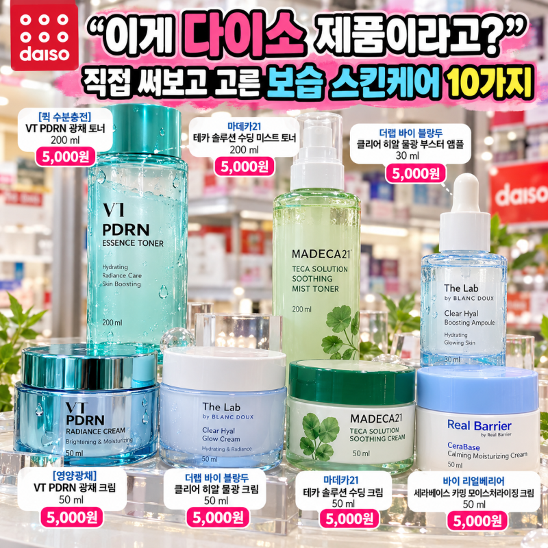 이게 다이소 제품이라고?” 직접 써보고 고른 보습 스킨케어 10가지