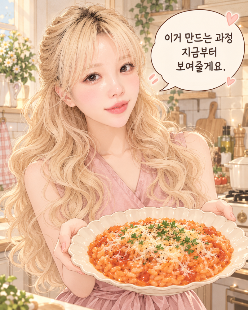 시판 토마토소스로 만드는 치즈 토마토 리조또