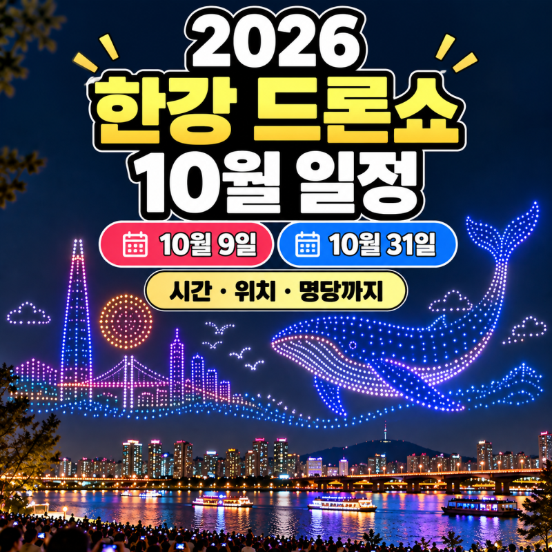 [2026 한강 드론쇼 10월 일정] 9일, 31일 시간 위치 명당까지
