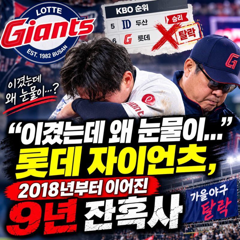 "이겼는데 왜 눈물이…" 롯데 자이언츠, 2018년부터 이어진 9년 잔혹사