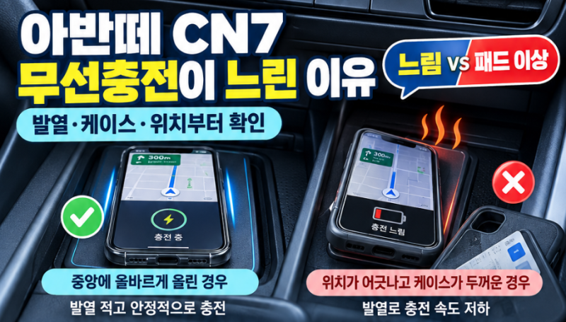 아반떼 CN7 무선충전이 느린 이유