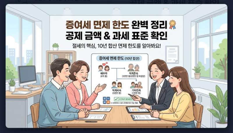 증여세 면제 한도 완벽 정리 공제 금액과 과세 표준 확인하기