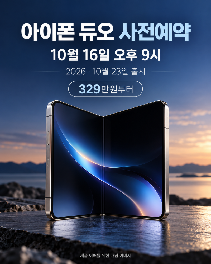 아이폰 듀오 사전예약 10월 16일 요｜329만원부터, 가격·출시일·용량·자급제·보상판매 총정....