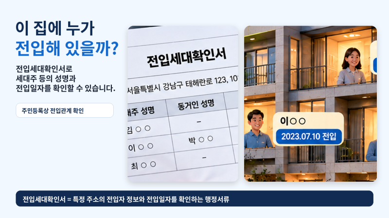 전입세대확인서, 집을 사기 전에 누가 전입해 있는지 확인할 수 있을까?