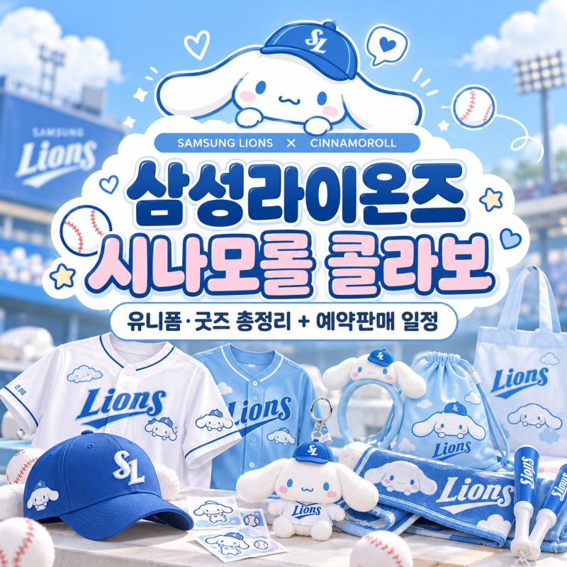 삼성라이온즈 시나모롤 콜라보｜유니폼·굿즈 총정리 + 예약판매 일정