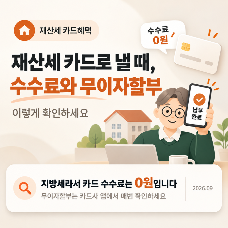 재산세 카드로 낼 때, 수수료와 무이자할부 이렇게 확인하세요