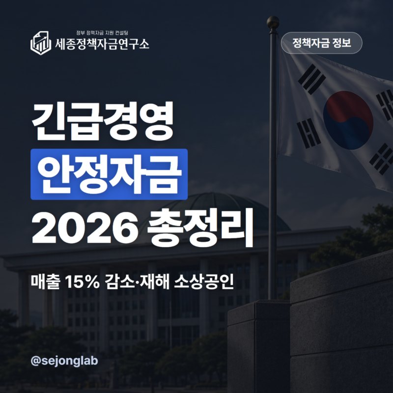 긴급경영안정자금 2026, 매출 15% 줄었거나 재해 입은 소상공인 조건
