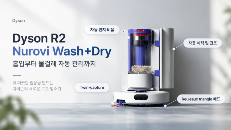Dyson R2 Nurovi Wash+Dry는 어떤 로봇청소기일까? 흡입부터 물걸레 자동 관리까지 정리