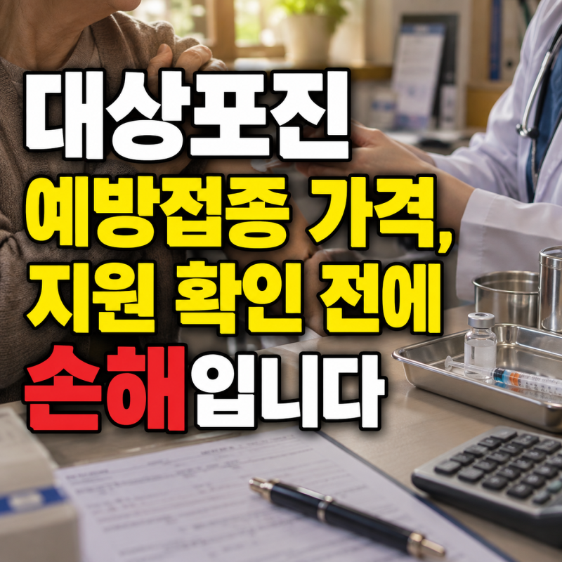 대상포진 예방접종 가격, 지원 확인 전에 맞으면 손해입니다