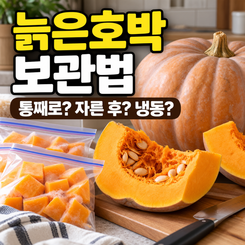 늙은호박 보관법, 통째로 실온에? 자른 후 냉동? 애매할 땐 이렇게 보관해요