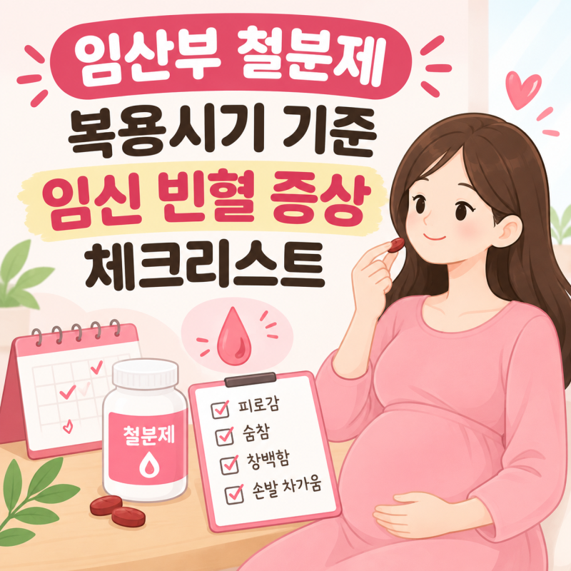 임산부 철분제 복용시기 기준 임신 빈혈 증상 체크리스트