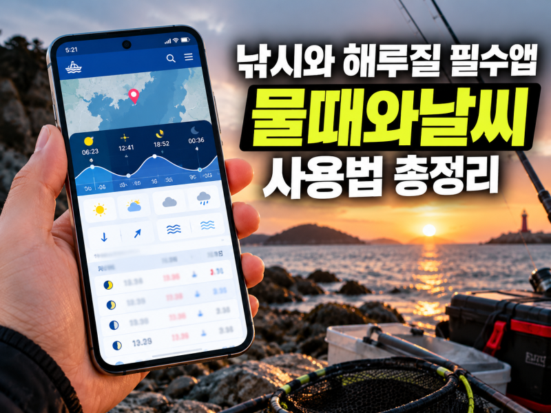 낚시와 해루질 필수 어플 "물때와날씨" 어플 사용법 | 물때표·바다날씨 보는 방법 총정리