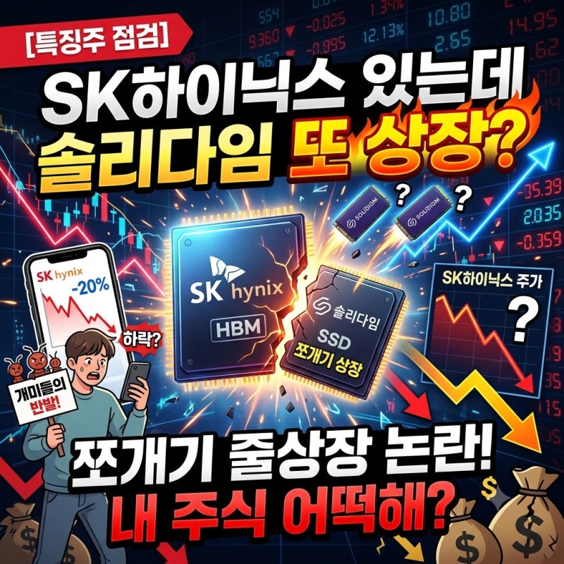 [전북ON] [특징주 점검] SK하이닉스 있는데 솔리다임 또 상장? 쪼개기 줄상장 논란과 개미들의 ....