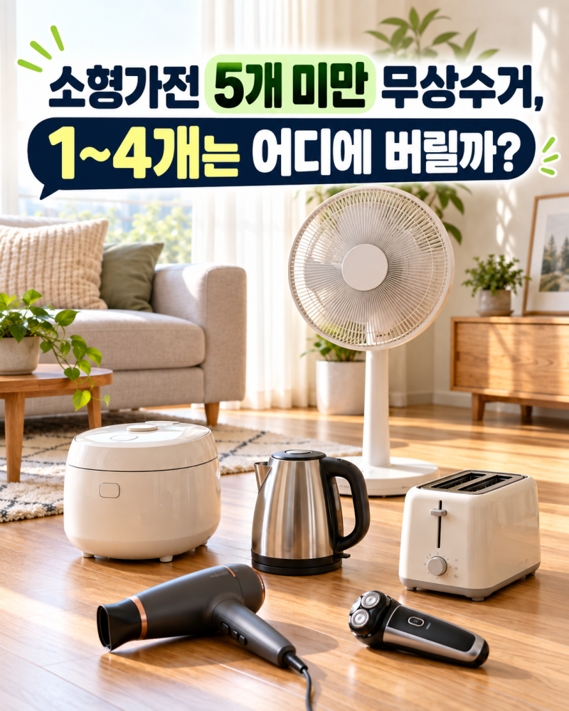소형가전 5개 미만 무상수거, 1~4개는 어디에 버릴까?