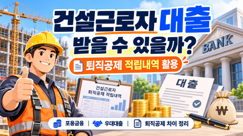 건설근로자도 은행 대출 받을 수 있을까?｜퇴직공제 적립내역 활용 방법