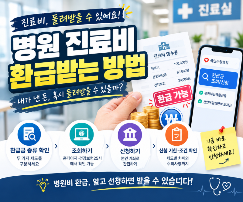 병원 진료비 환급, 내가 받을 환급금 있을까? 조회부터 받는 방법까지