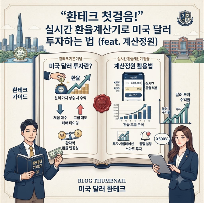 환테크 첫걸음! 실시간 환율계산기로 미국 달러 투자하는 법 (feat. 계산정원)