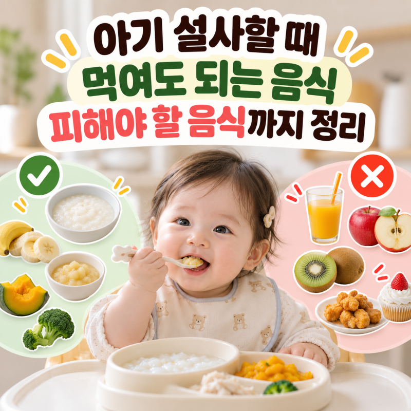 아기 설사할 때 먹여도 되는 음식｜피해야 할 음식까지 정리
