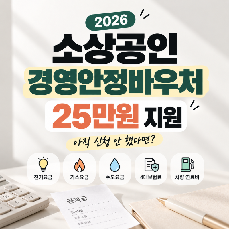 2026 소상공인 경영안정바우처 25만원 아직신청가능!사업지원금 꼭 챙기세요!