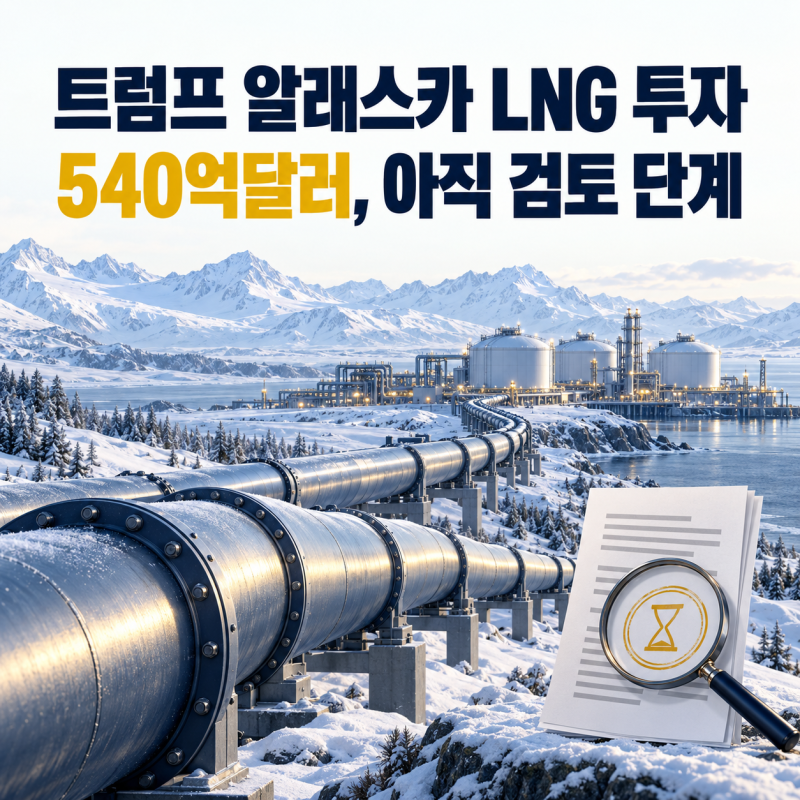 트럼프 알래스카 LNG 투자 540억달러 확정·검토 단계 이렇게 구분하면 된다