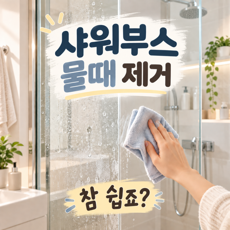 샤워부스 물 때 제거? 생각보다 간단하던데요?