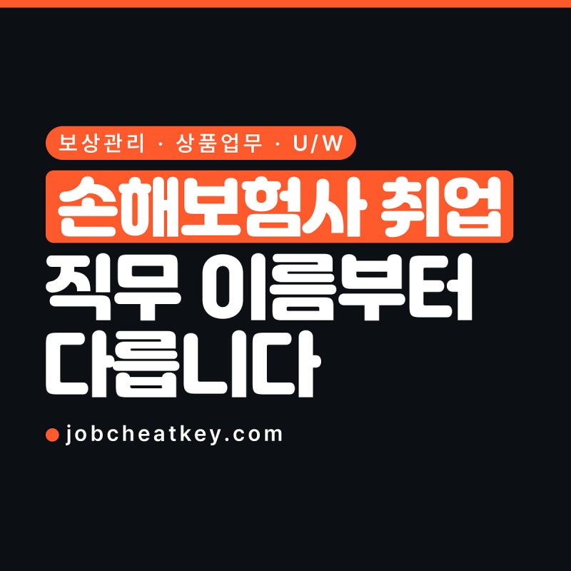 손해보험사 취업, 직무 이름부터 생명보험과 다릅니다