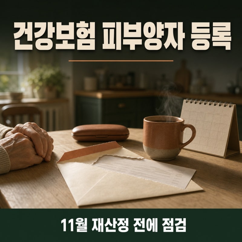11월에 보험료 고지서 날아오기 전, 건강보험 피부양자 등록 점검