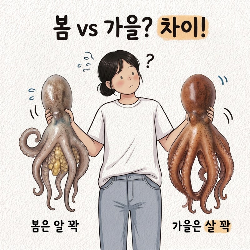 가을에도 알 꽉 찬 줄 앎 가을 주꾸미 철 알 손질법 먹는법 봄 주꾸미 차이
