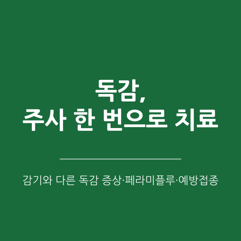 [동탄 예방접종] 독감(인플루엔자), 감기와 다릅니다 — 페라미플루 치료부터 예방접종까지