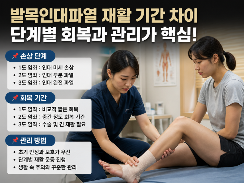 발목인대파열 재활 기간, 단계별 핵심 정리