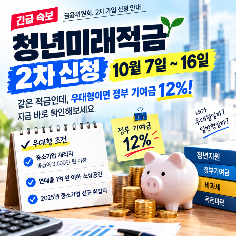 청년미래적금 우대형 조건, 2차에서 12% 받는 기준
