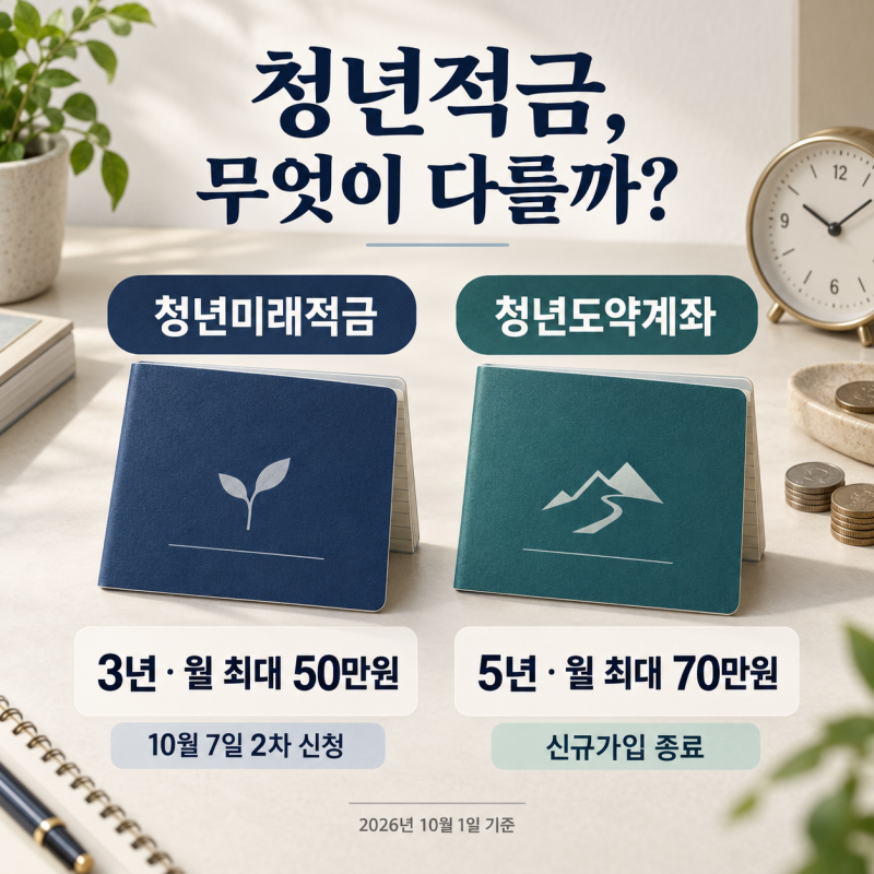 청년미래적금과청년도약계좌의차이점이궁금해요, 10월 신청과 갈아타기 정리