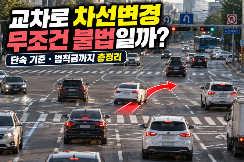 교차로 차선변경 무조건 불법? 단속 기준·범칙금까지 총정리