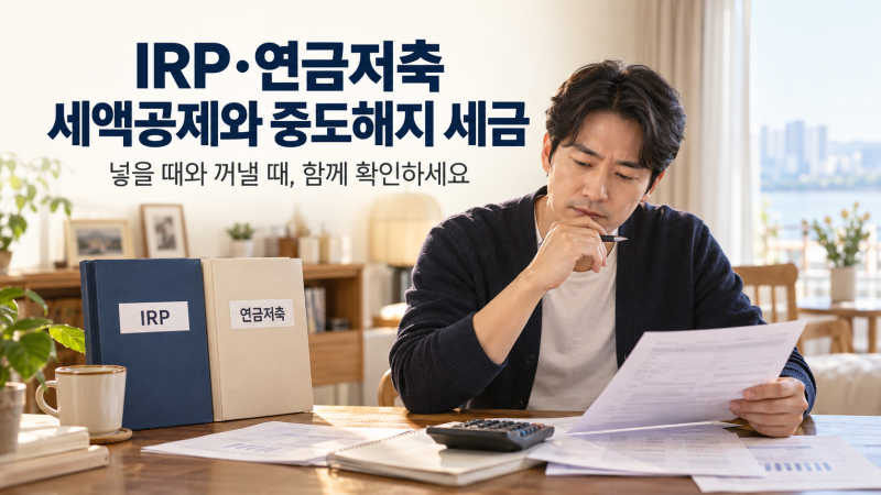 IRP·연금저축 세액공제 최대 148만 5천 원, 중도해지 세금은 얼마일까요?