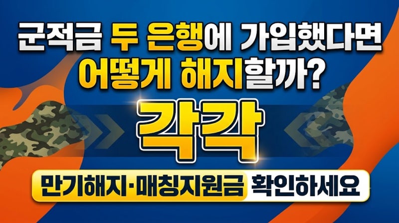 군적금 두 은행에 가입했다면 어떻게 해지할까? 각각 만기해지·매칭지원금 확인하세요
