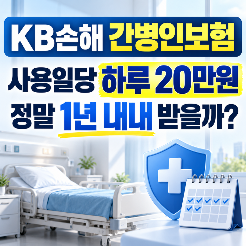 KB손해 간병인보험 사용일당 하루 20만원 정말 1년 내내 받을까?