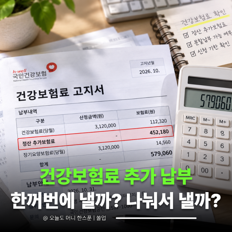 건강보험료 추가 납부 "한꺼번에 내야 하는 줄" 알았는데… 10월부터 달라집니다