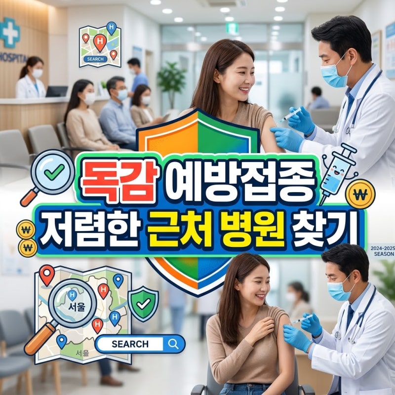 독감 예방접종 저렴한 근처 병원 찾기 - 내 동네 근처 독감 백신 주사 싸게 접종할 수 있는 곳