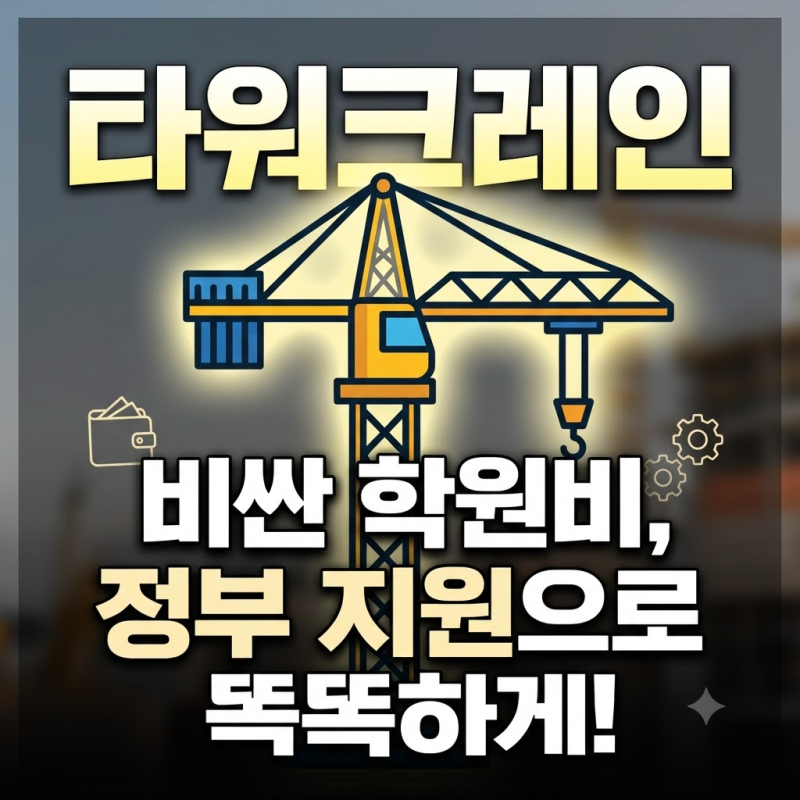 타워크레인 학원 비용 "실습비 300만 원 다 내야 할까?" 국비지원으로 자비부담 낮추는 법