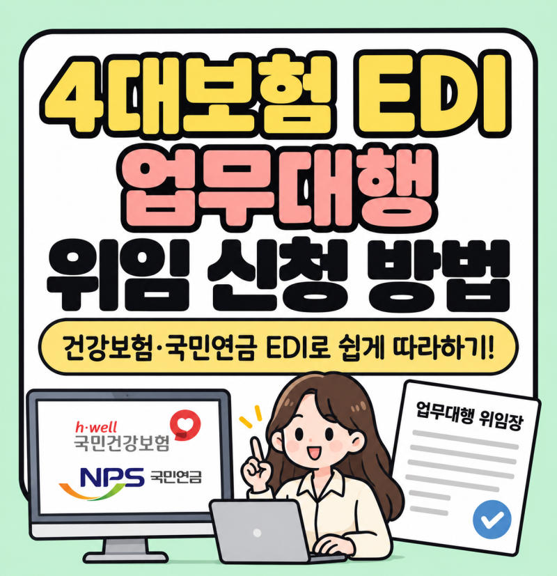 [4대보험] 4대보험 EDI 업무대행 위임 신청 방법(세무대리인)