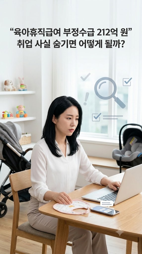 육아휴직급여 부정수급 212억 원｜취업 사실 숨기면 어떻게 될까?