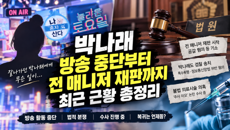 [연예 이슈] 잘나가던 박나래에게 무슨 일이? 방송 중단부터 전 매니저 재판까지, 최근 근황