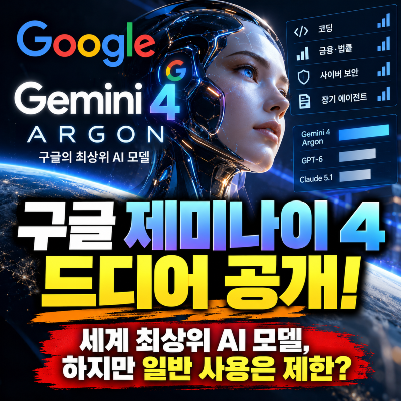 구글 제미나이 4 아르곤 공개, GPT·클로드와 뭐가 다를까? 성능·가격·일반 공개 총정리