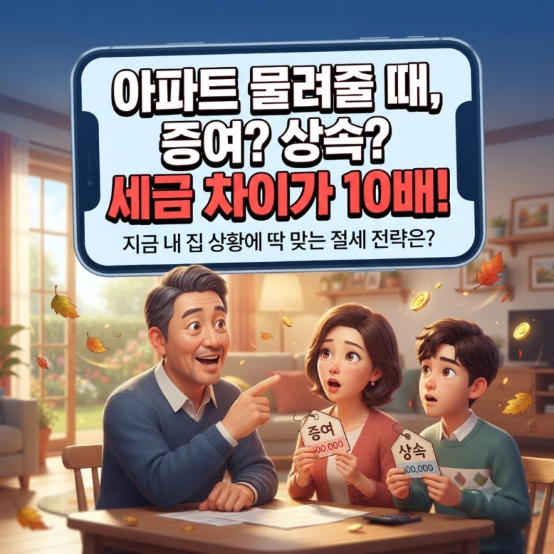 상속세 증여세 차이 세율 3억 5억 아파트 자녀 양도세 비교