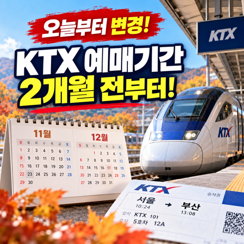KTX 예매 2개월 전부터 가능! 10월 1일부터 코레일 승차권 예매기간 변경