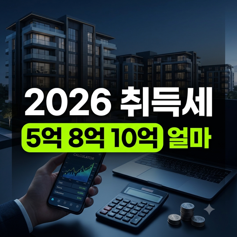 2026 부동산 취득세 계산 방법｜5억·8억·10억 아파트 세금 얼마?