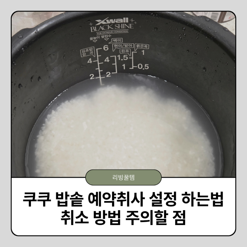 쿠쿠 밥솥 예약취사 설정 하는법 취소 방법 주의할 점