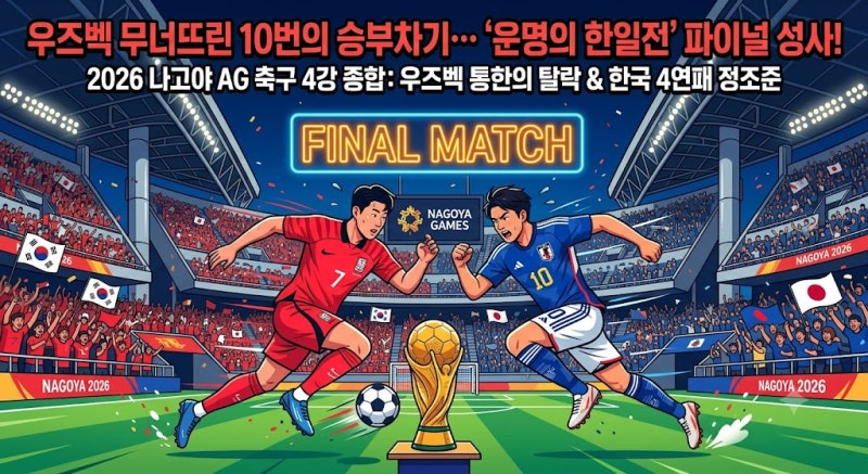 ‘연령별 깡패’ 우즈벡마저 무너뜨린 10번의 승부차기… 아시안게임 축구 결승 ‘한일전’ ....