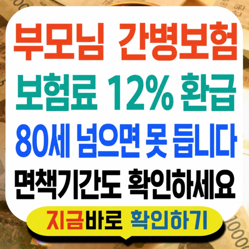 부모님 간병보험료, 연말정산에서 12% 돌려받습니다 연 100만원까지