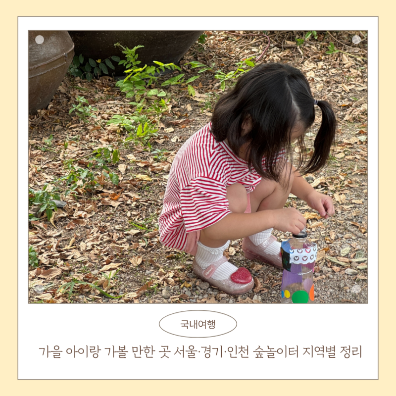 가을 아이랑 가볼 만한 곳 서울·경기·인천 숲놀이터 지역별 정리